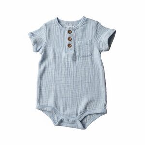 City Mouse Baby Onesie in Light Blue-Gray
